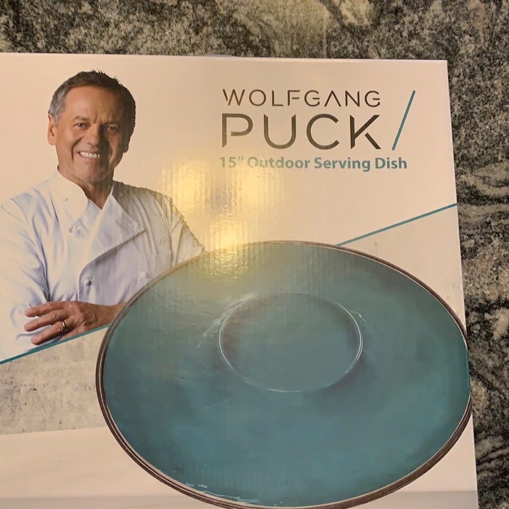 Wolfgang Puck our door serving dish